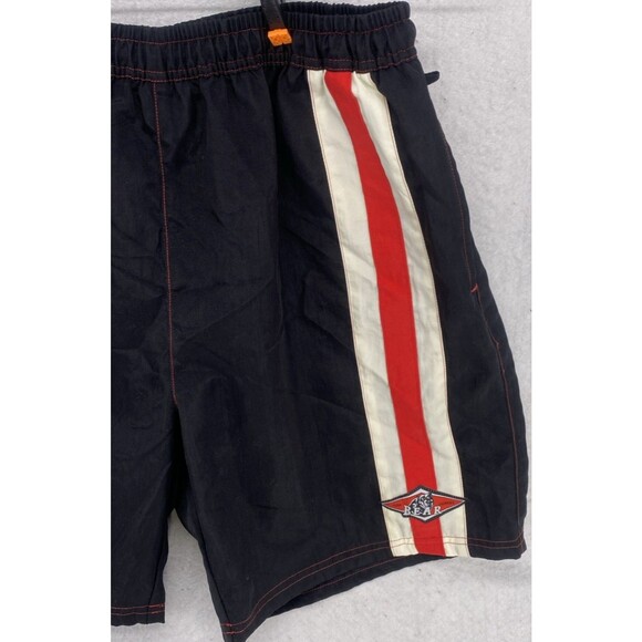 Bear Surf Mens 34" Board Nylon Swimming Trunks Red Black Drawstring 1990's Wave - Picture 2 of 10
